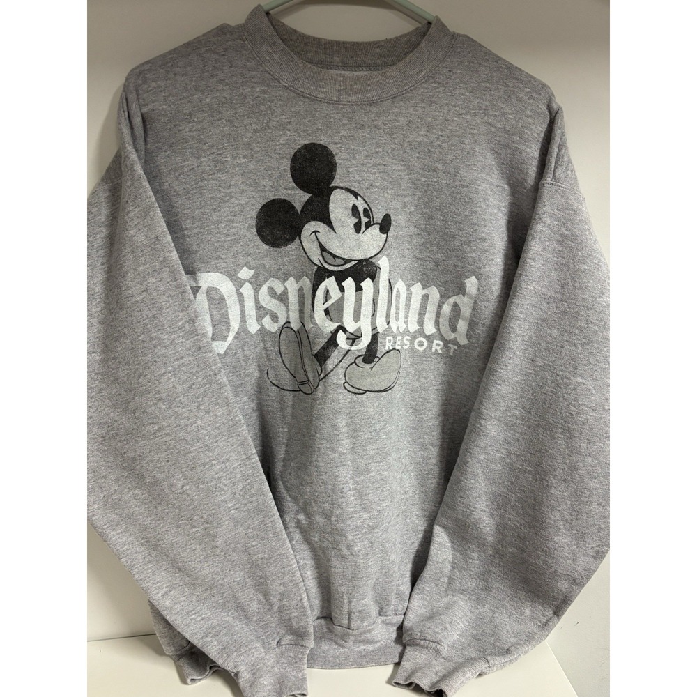 Disney Disneyland Mickey Mouse Sweatshirt Gray Retro Hanes Crewneck Medium
